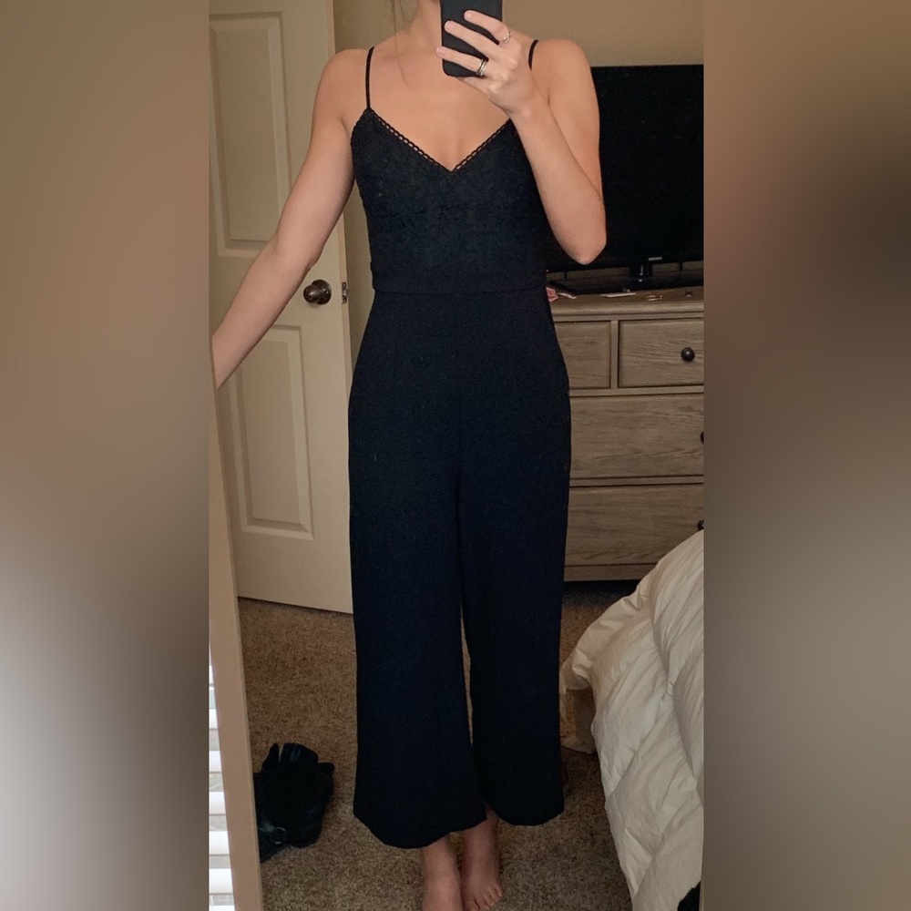 WAYF Black Lace Jumpsuit - Small